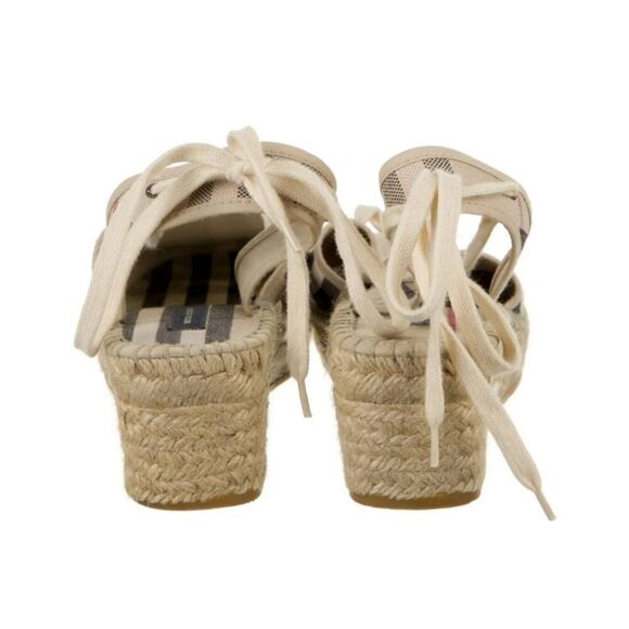 BURBERRYCanvas Plaid Print Espadrilles - Picture 2 of 8